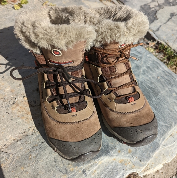 Merrell Thermo Arc Brindle 6 Waterproof Continuum Vibram Hiking Boots Sz 8 - Picture 2 of 11